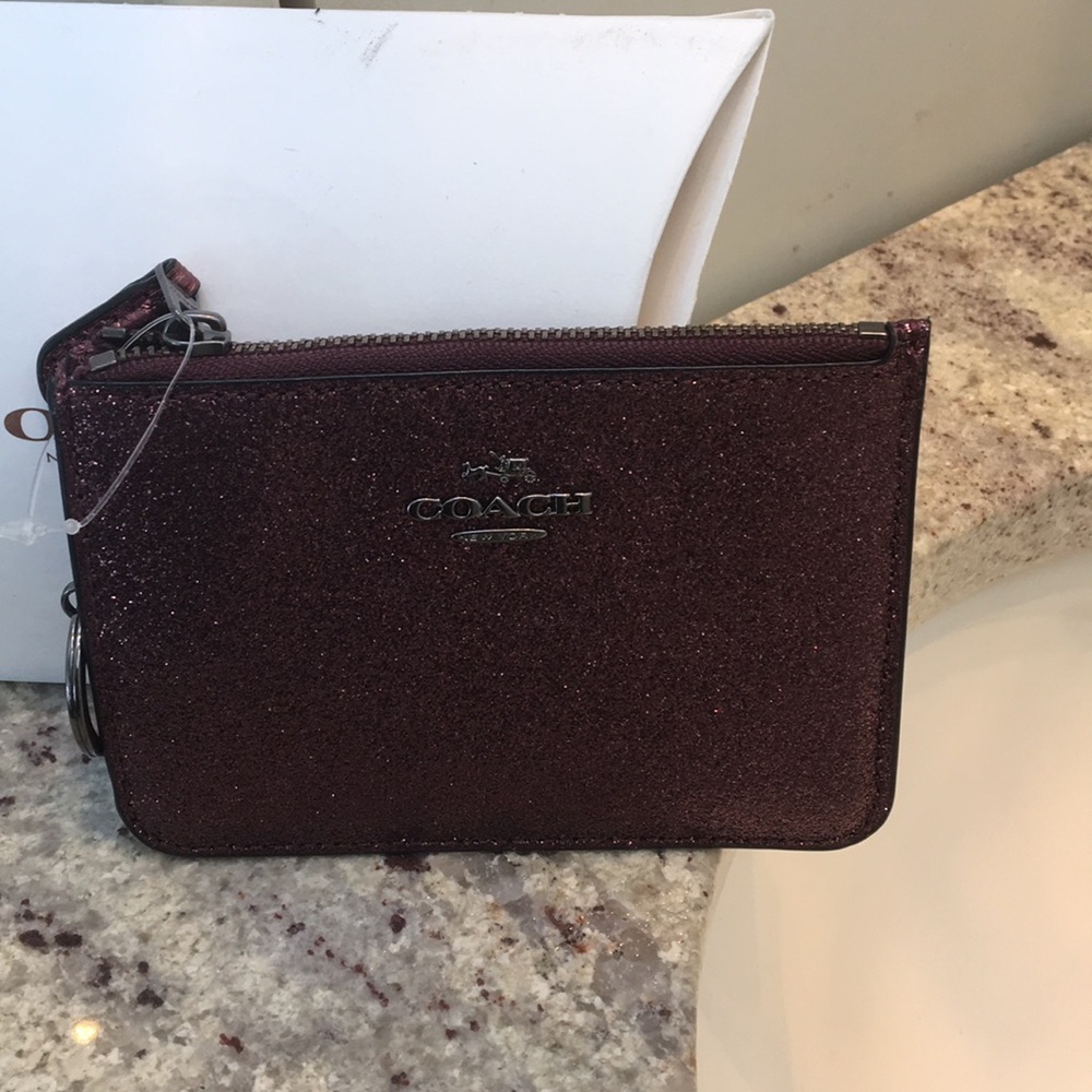 Coach zip case key chain wallet
